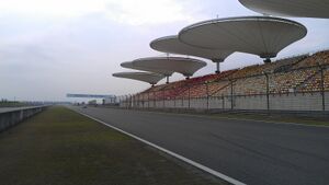 Shanghai international circuit stretch between turn 13 and 14.jpg