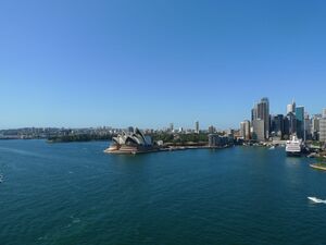 Sydney opera house and circular quay from harbour bridge.jpg