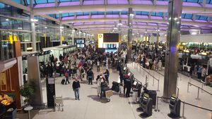 Heathrow airport terminal 2 checkin counters.jpg