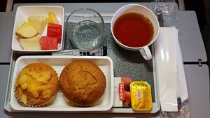 In flight meal singapore airlines breakfast muffins.jpg